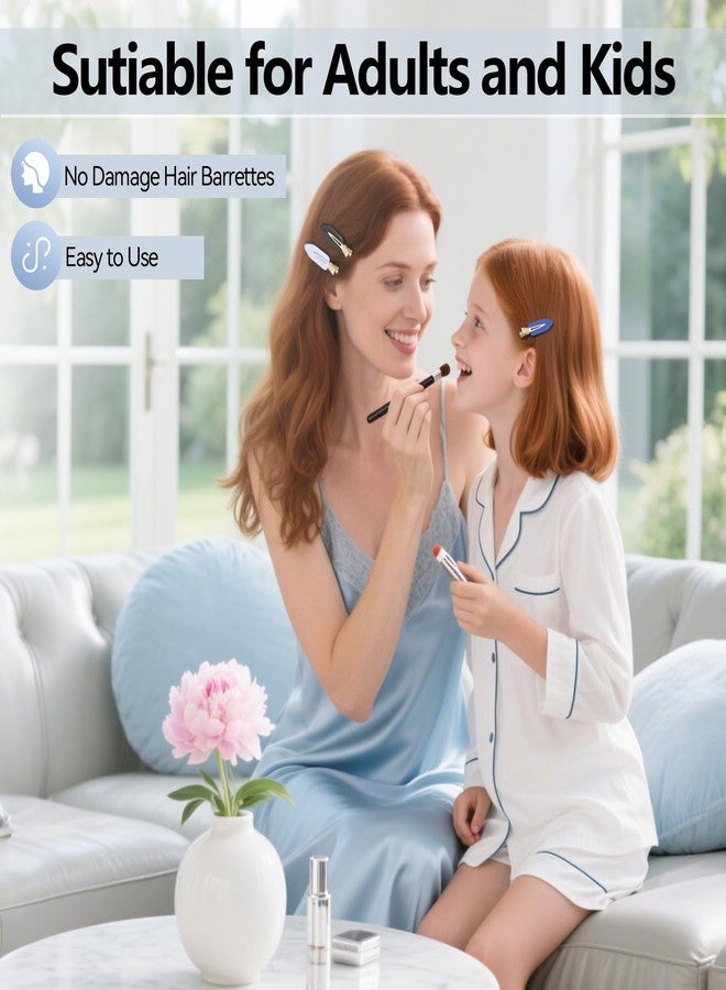 ييرسو مجموعة مشابك شعر YIERSO مكونة من 8 قطع، لا تنثني ولا تترك أثراً، مشبك شعر مسطح على شكل منقار البط، لا يترك أثراً ولا تجعداً، مشابك شعر مسطحة على شكل تمساح، مناسبة لتصفيف الشعر في الصالونات، إكسسوارات للنساء والفتيات، مصنوعة من أسيتات السليلوز (أسود وأزرق). - Image 5